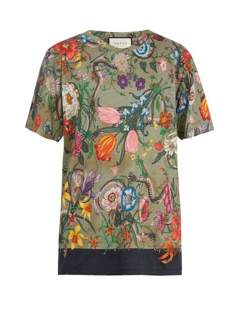 gucci floral shirt green men linen|Gucci Dress Shirts for Men .